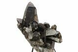 Smoky Quartz Crystal Cluster on Metal Stand - Brazil #255386-3